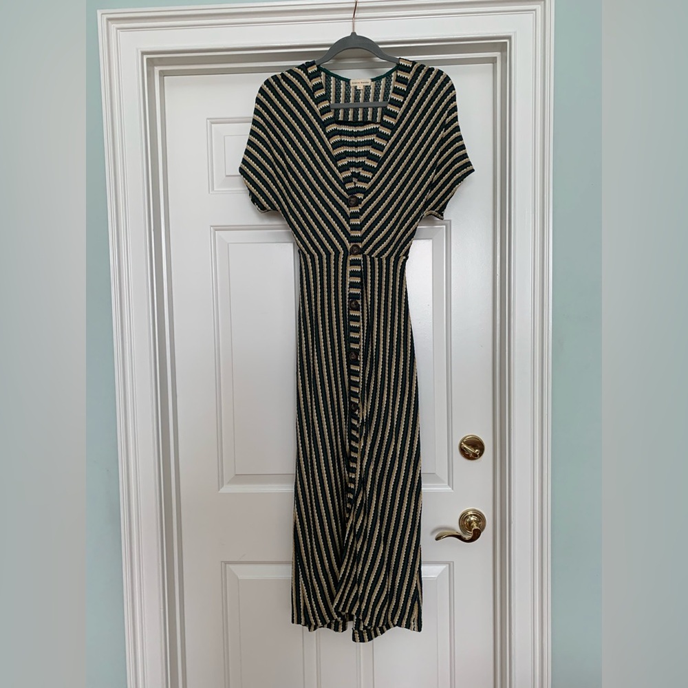 Shop Stevie retro stripe midi dress Small